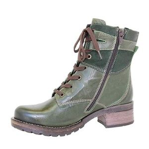 Dromedaris leather & suede ankle boot green